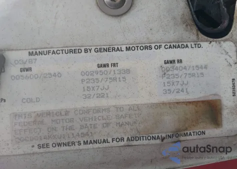 1988 Chevrolet Gmt-400 C1500 z USA, uszkodzony, nr VIN 2GCDC14KXJ1114541